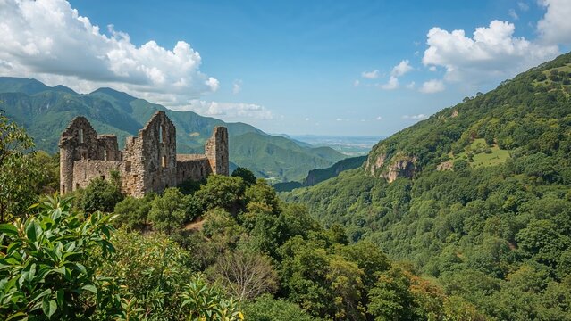 Incredible old fortress perched atop a jungle-covered peak