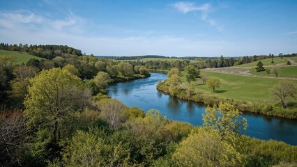 Obraz premium High-altitude capture of a natural stream