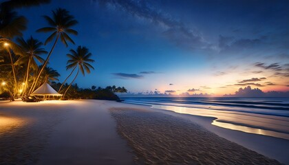 beautiful beach at night