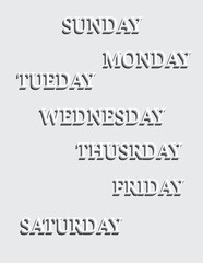 Days of the Week in Embossed Typography
Creative Sunday Typography Collection