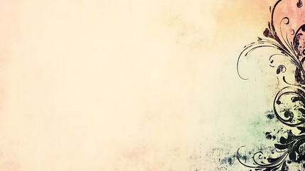 Vintage floral design on pastel background
