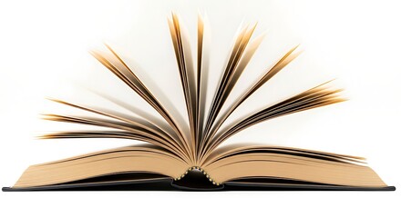 Open Book with Curved Pages on Neutral Surface for Education or Inspirational Themes