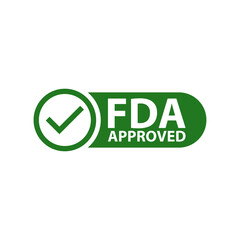 FDA approved sign icon isolated on white background