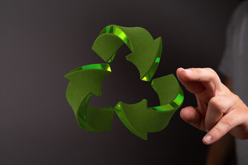 Sustainable eco friendly concept.  Recycling arrows. Go green.