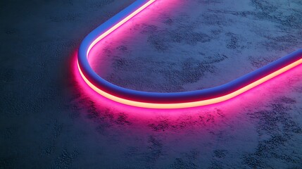 Neon oval on textured concrete