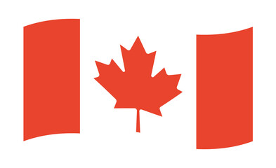 Waving Canada Flag Illustration. Canadian Maple Leaf Banner