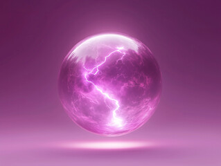 Obraz premium Radiant magenta crystal orb swirling with mystic energy