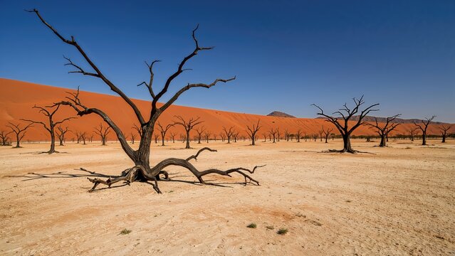 Salt pan landscape found in the arid southern area of a renowned desert park