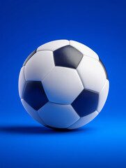 Naklejka premium soccer ball isolated on royal blue background, digital illustration
