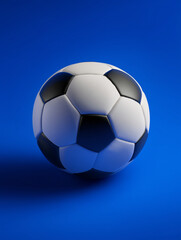 Naklejka premium soccer ball isolated on royal blue background, digital illustration