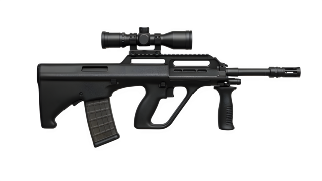 Steyr AUG Bullpup Rifle - Transparent PNG Cutout