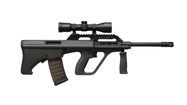 Steyr AUG Bullpup Rifle - Transparent PNG Cutout
