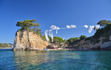 Cameo island by Zakynthos, Greece. Cameo islet is called wedding island.