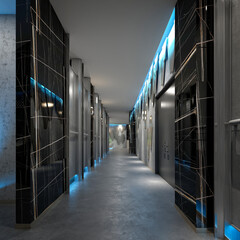 3d render restroom, wc, bathroom shower
