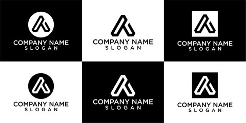 Abstract letter A logo design. icons for business of luxury, elegant, simple.