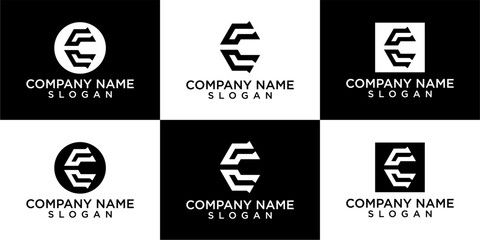 creative letter C logo icon set.