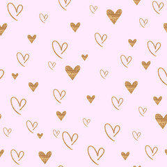 Gold heart pattern