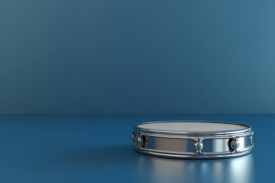 Drum on Blue Background