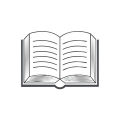 Open book illustration with blank pages for writing or drawing conceptual learning graphic