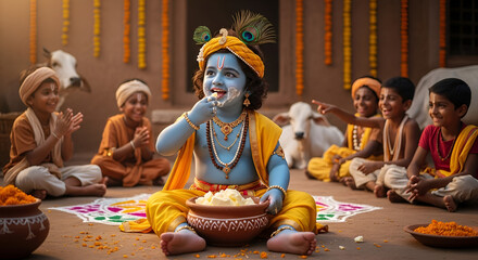 Little Krishna Eating Butter