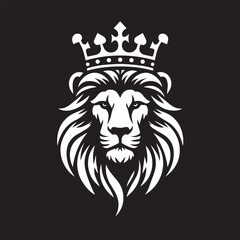 vector logo of a lion wearing a crown