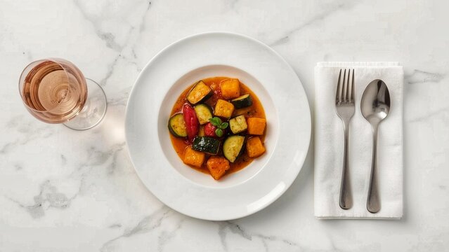 Typical French ratatouille food 