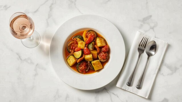Typical French ratatouille food 