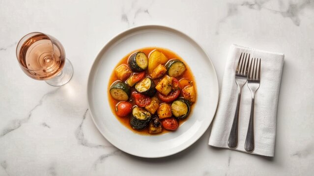 Typical French ratatouille food 
