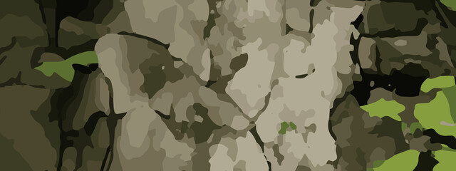 Dense Jungle Camouflage Vector Pattern With Olive Green, Khaki, and Dark Brown Leaf Shapes. Seamless Camouflage Background With Abstract Forest Leaves in Earth Tones for Military and Outdoor Designs