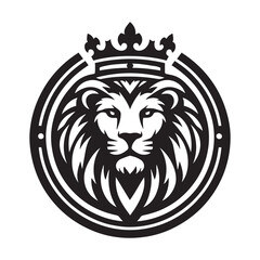 vector logo of a lion wearing a crown