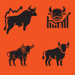 Bull Market Icon vector for commercial use 