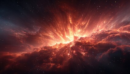 Fototapeta premium Fiery cosmic explosion