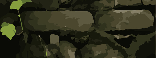 Dense Jungle Camouflage Vector Pattern With Olive Green, Khaki, and Dark Brown Leaf Shapes. Seamless Camouflage Background With Abstract Forest Leaves in Earth Tones for Military and Outdoor Designs