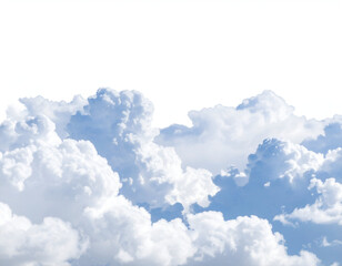 Serene blue and white cumulus clouds float gracefully, forming a tranquil and airy natural background.