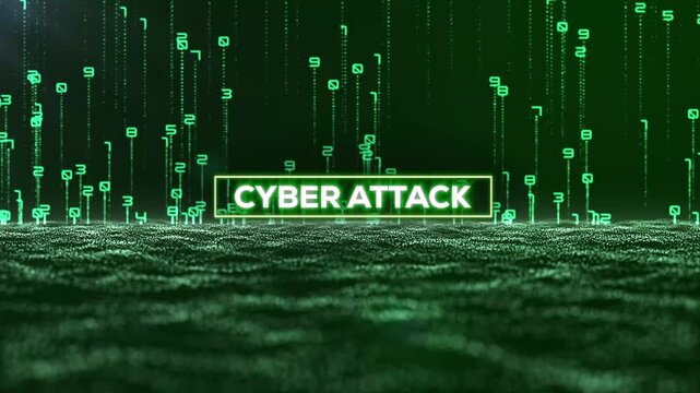  Matrix Binary Code and Cyber Attack Word