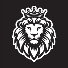 vector logo of a lion wearing a crown