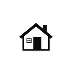 House Icon: A simple, minimalist black and white icon of a house, representing home, shelter, and architecture in a clean and modern style.