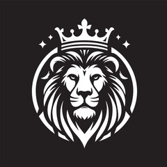 vector logo of a lion wearing a crown