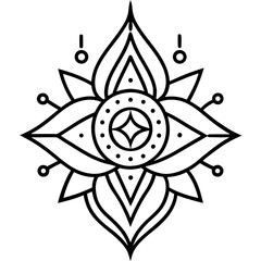 Boho Luxe line art vector