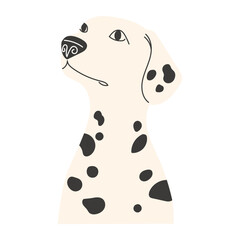 Dalmatian Canine Portrait Vector Illustration Flat Design