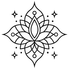 Boho Luxe line art vector