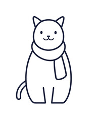 Obraz premium Cat wearing scarf