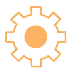 Gear Outline Icon: A crisp outline vector icon of a gear or cogwheel, representing settings, mechanics, industry, or teamwork.