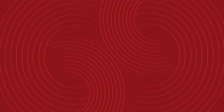 Collection of red concentric circles. Collection of radial sound wave or sonar rings. Pack of radar icon symbols, targets, dashed lines, halftones. vector illustration,modern.