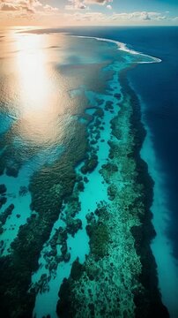 Sunset Over Coral Reef Line