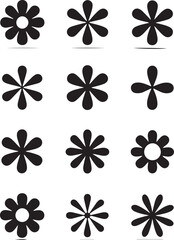 Minimalist floral pattern set, perfect for enhancing your design project, vector flower elements for branding or a background design with nature.  