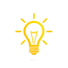 Illuminating lightbulb idea concept inspiration and creativity on a dark background simple graphic symbol for innovation and invention