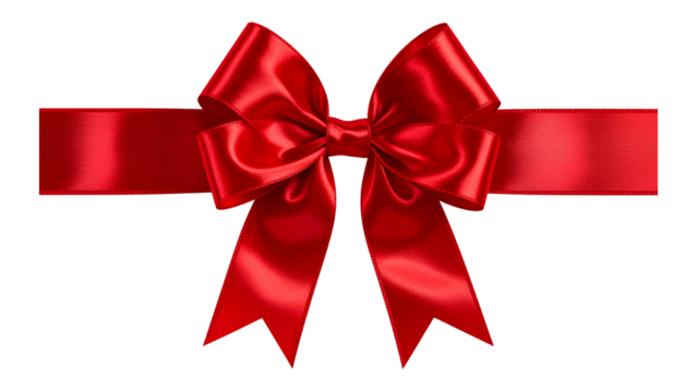 Red bow isolated on transparent or white background, png - Powered by Adobe