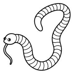 Earthworm line art vector
