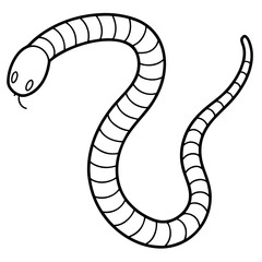 Earthworm line art vector